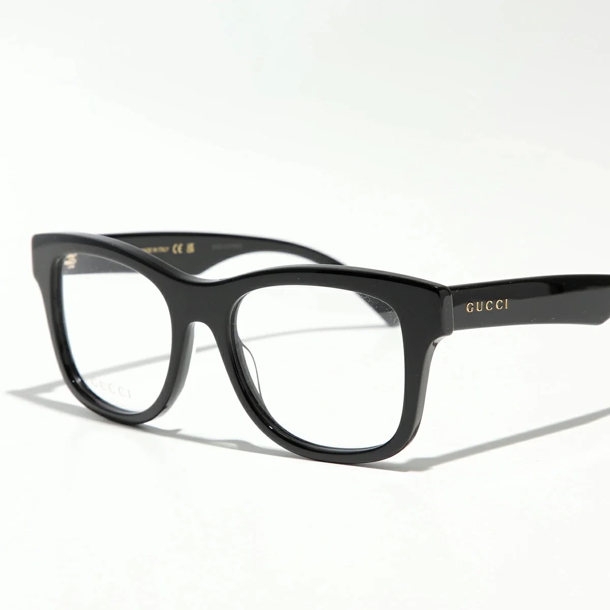 GUCCI グッチ メガネ GG1332O レディース ウェリントン型 セルフレーム フルリム めがね 眼鏡 ロゴ アイウェア 004/Black-Black-Transparent