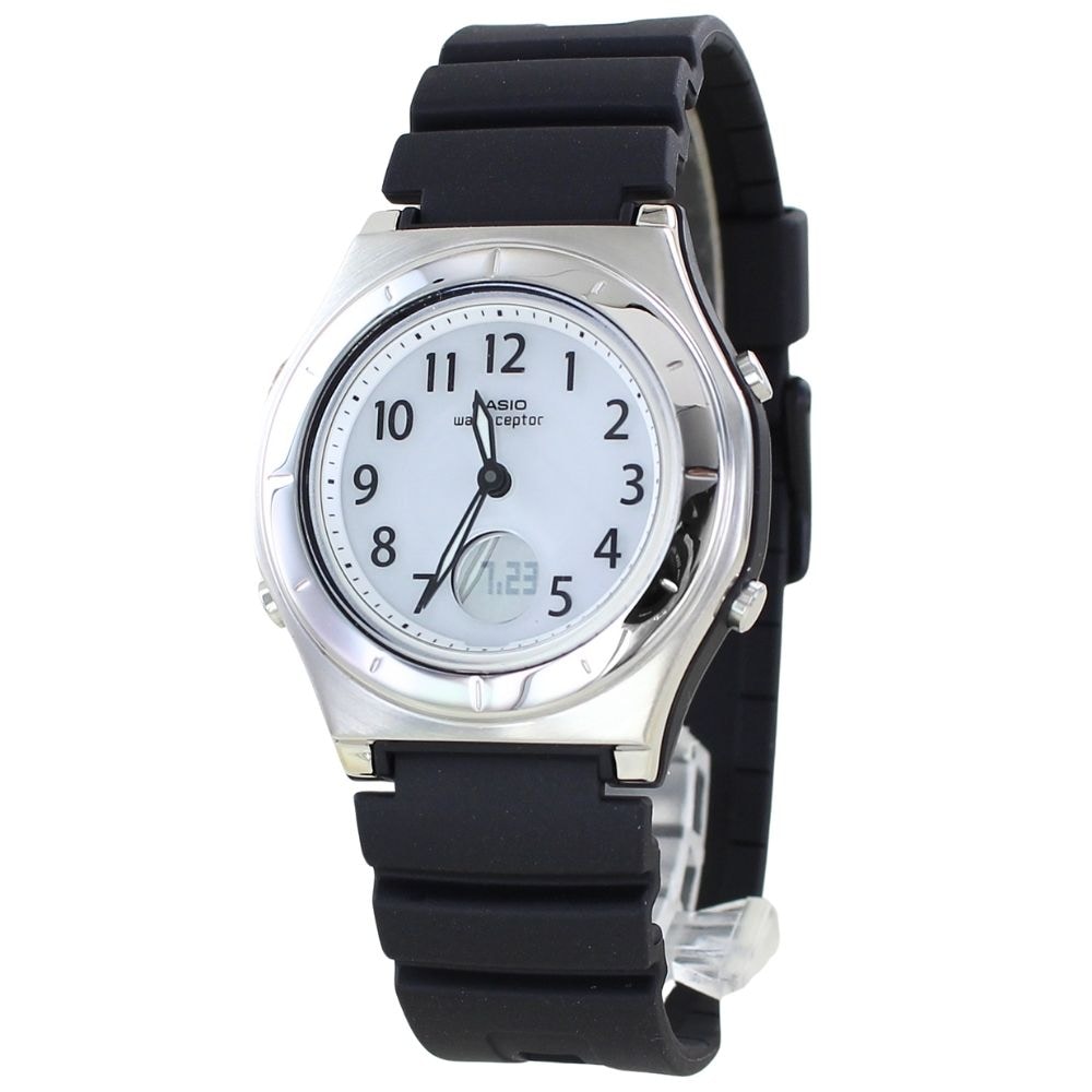 カシオ 電波ソーラー 腕時計 手表 レディース ウェーブセプター 軽量 ブラック ラバーバンド ソーラー 電波 ソーラー電波時計 女性用腕時計 プレゼント 女性 国内正規品 ポイント消化