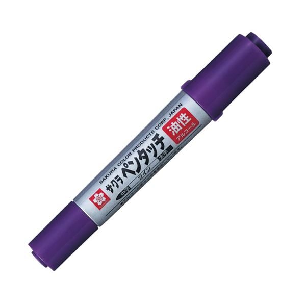 （まとめ） サクラクレパス油性マーカー ペンタッチツイン むらさき PK-T#24 1セット（10本） (×3セット)