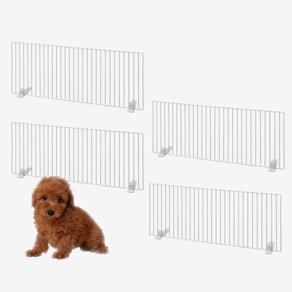 アイリスオーヤマ ペットフェンス P-SPF-94 4個セット 90×40cm ペット 犬 猫 フェンス ゲート 柵 間仕切り 仕切り ガード 飛び出し防止 ホワイト/幅90cm(ロータイプ) (まと