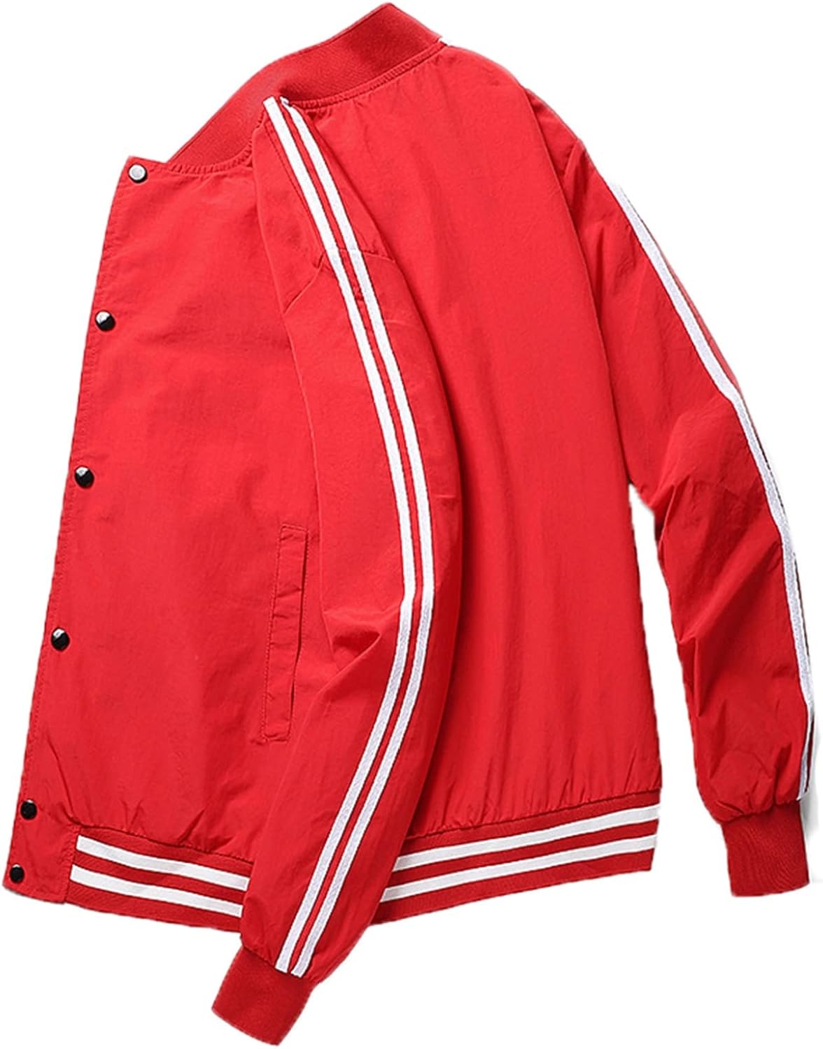 メンズ ジャケット ストライプ 春秋 ジャンパー カジュアル スタジャン 防風防寒 立ち襟 シンプル 大きいサイズ アウター 薄手 男性用 ショート丈 デイリー スポーツ 野球服