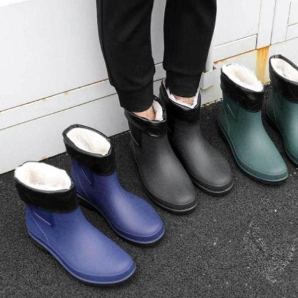 メンズ レイン ブーツ 毛裏地 毛ブーツ 食堂 冬 釣り ファッション 5,491円