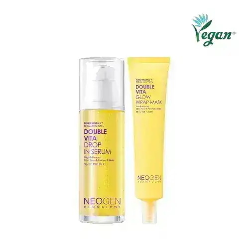 パック・フェイスマスク NEOGEN DOUBLE VITA DROP IN SERUM & MASK Neogen] Double Vita Drop Serum + Wrap Mask Special Set Korea