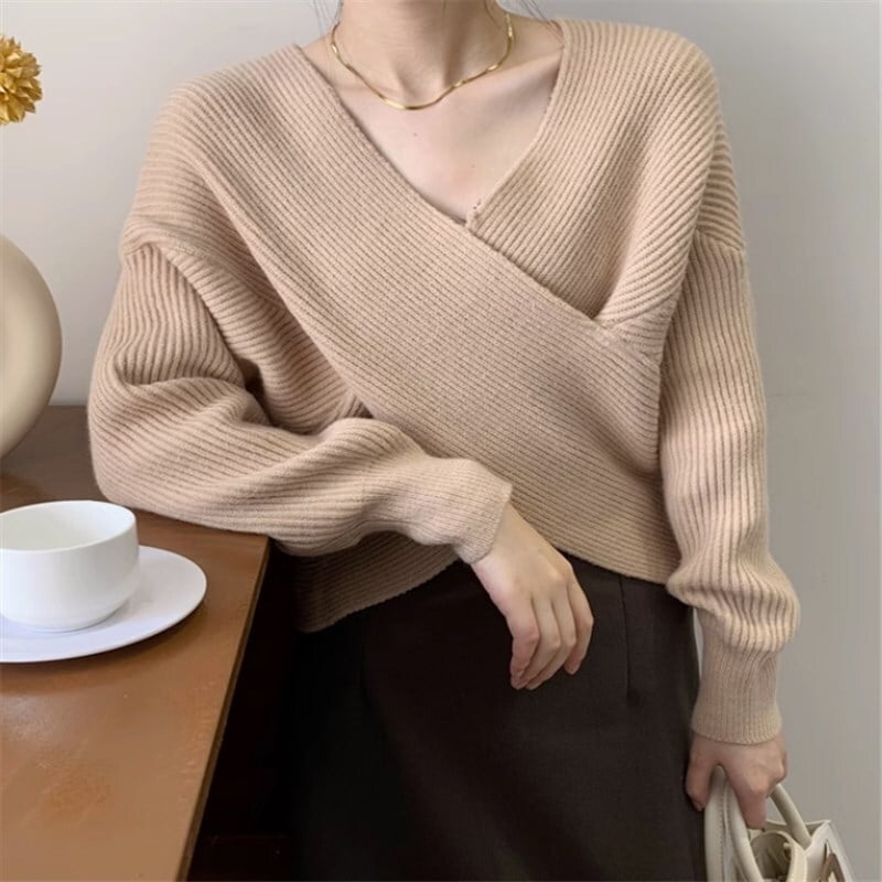 トップス ニットソー セーター 袖あり 長袖 Vネック レギュラー かわいい 大人可愛い きれいめ シンプル カジュアル 大人 上品 おしゃれ お洒落 かっこいい 大人女子 無地 冬 20代 30代