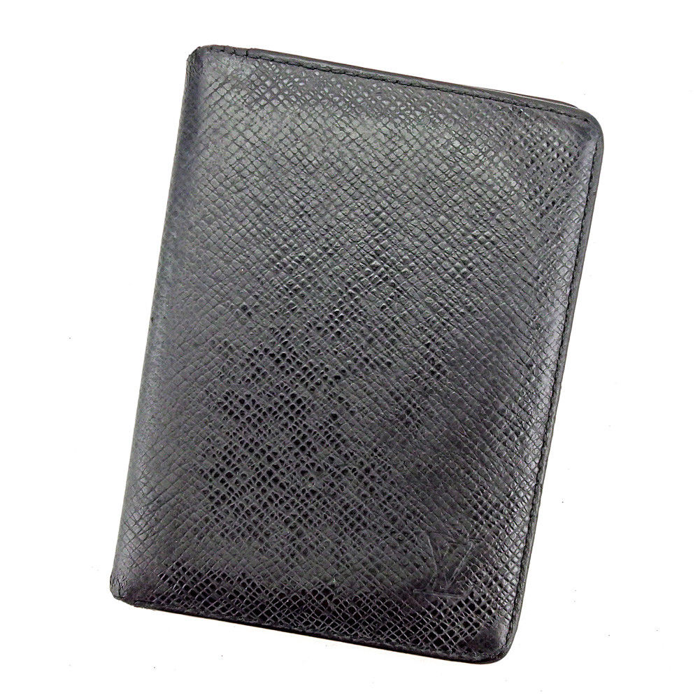 定期入れ パスケース タイガ ポルト2カルトヴェルティカル アルドワーズ（ブラック） 中古