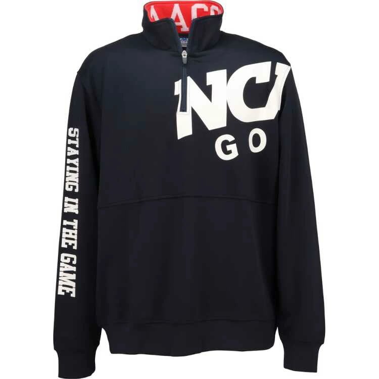 NCAAゴルフ ダンボールニットハーフジッププルオーバー（メンズ） L ネイビー #NG1033-20