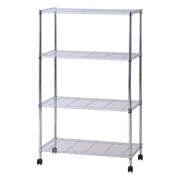 メタルマルチシェルフ４段 幅90cm キャスター付き MS-945154CR