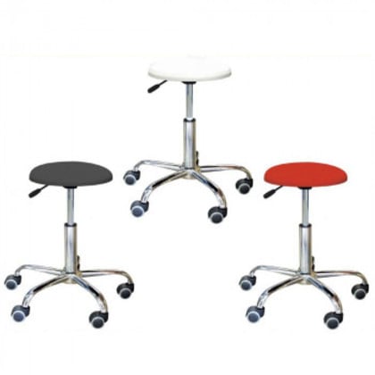 ルネセイコウ 昇降スツール ブランチクッションスツール 日本製 完成品 BRC-4659 ホワイト・クロームメッキ