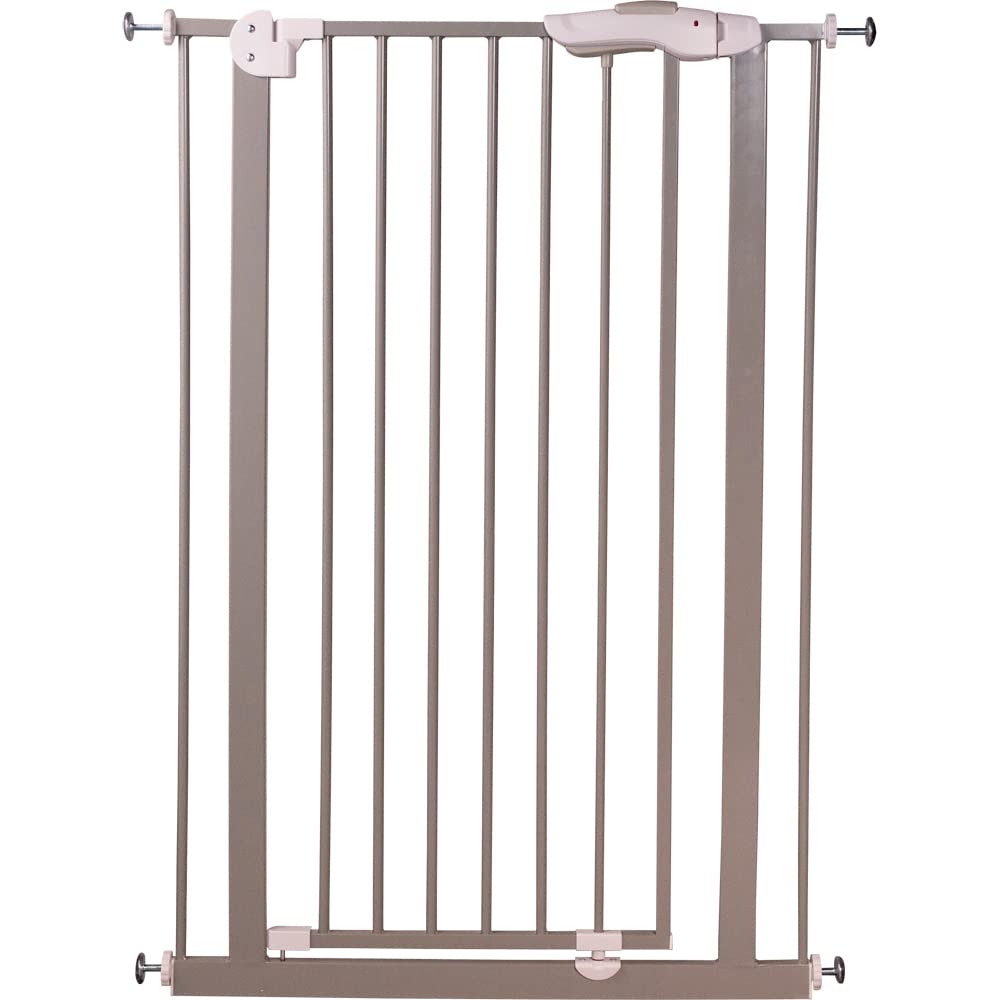アイリスプラザ ペットゲート ドア付き ハイタイプ グレー 高さ112cm 設置幅75-85cm