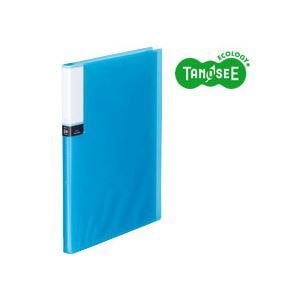 (まとめ)TANOSEE クリアブック(透明表紙) A4タテ 24ポケット ブルー 40冊