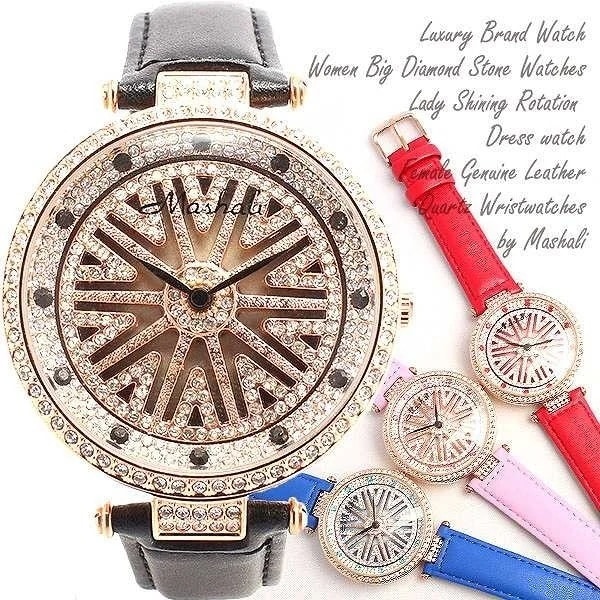 腕時計 文字盤が回る ぐるぐる時計 スピナー シチズンMIYOTAムーブメント 革ベルト RT001