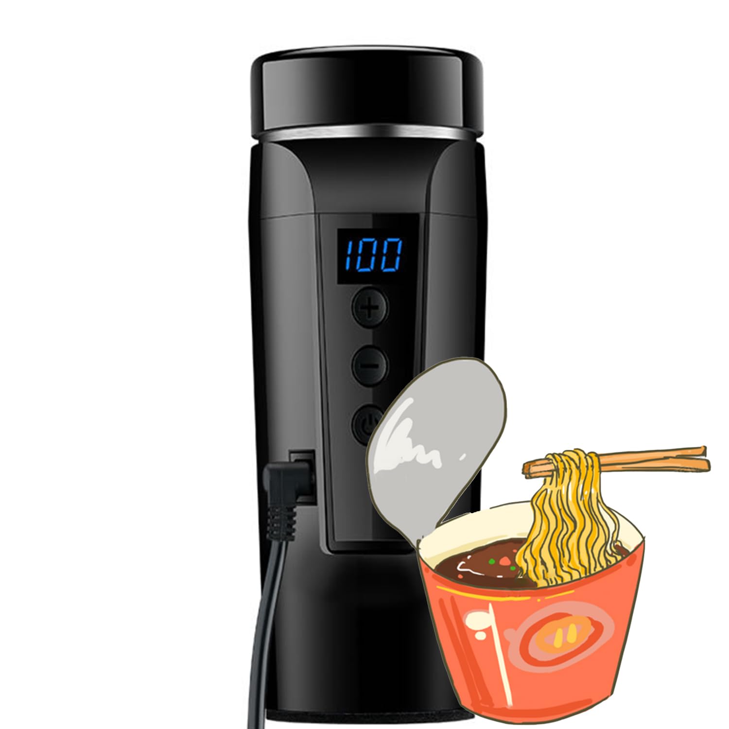 「304ステンレス＆30℃～100℃」 MACOLAUDER 車載電気ケトル 400ml大容量 DC 12V/24V兼用 小型車/トラック 車用 電気 ポット コーヒー 粉ミルク お茶 長距離ドライブ