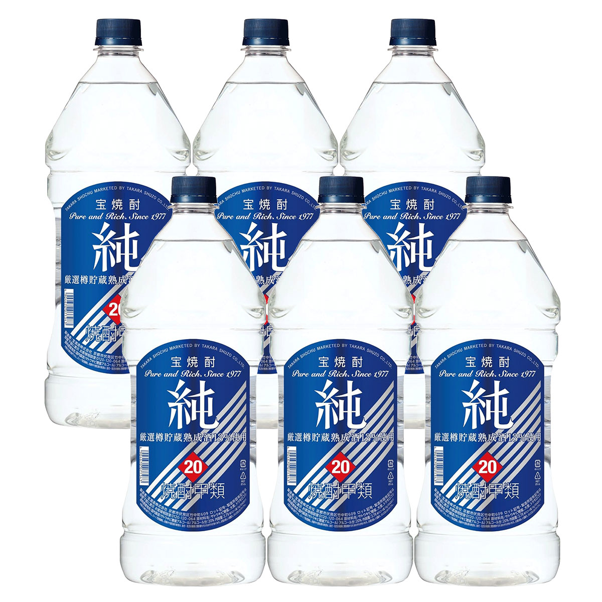 【送料無料】 宝酒造 純 20度 エコペット 2700ml 2.7L 6本 【北海道沖縄県東北四国九州地方は必ず送料が掛かります】