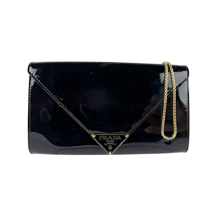 プラダ PRADA ショルダーバッグ パテントレザー ブラック レディース z4963