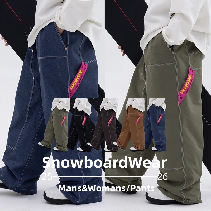 スノボウェア 5色 2025 2026 耐水圧10000mm スノボパンツ ズボン ブラウン緑黒青 おしゃれ 韓国風 スノーボードウェア スノーウェア スキーウェア メンズ レディース ユニセックス