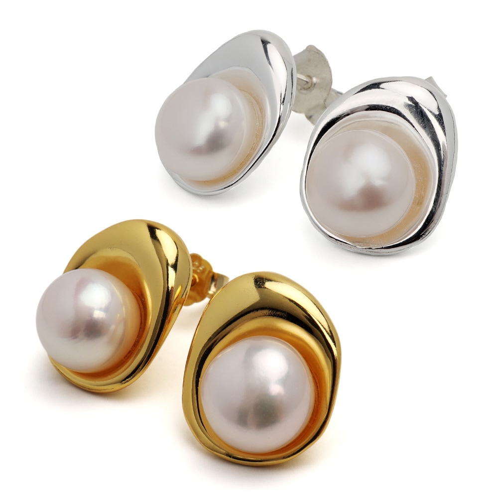 シルバー925 一粒パールピアス [ce309]