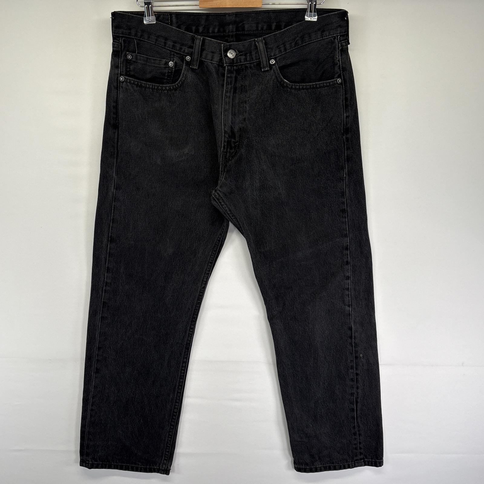 古着 デニムパンツ ブラックデニム 5ポケット 505 ジーンズ ジーパン 色落ち ヒゲ ジップ w36 L30 ブラック メンズ