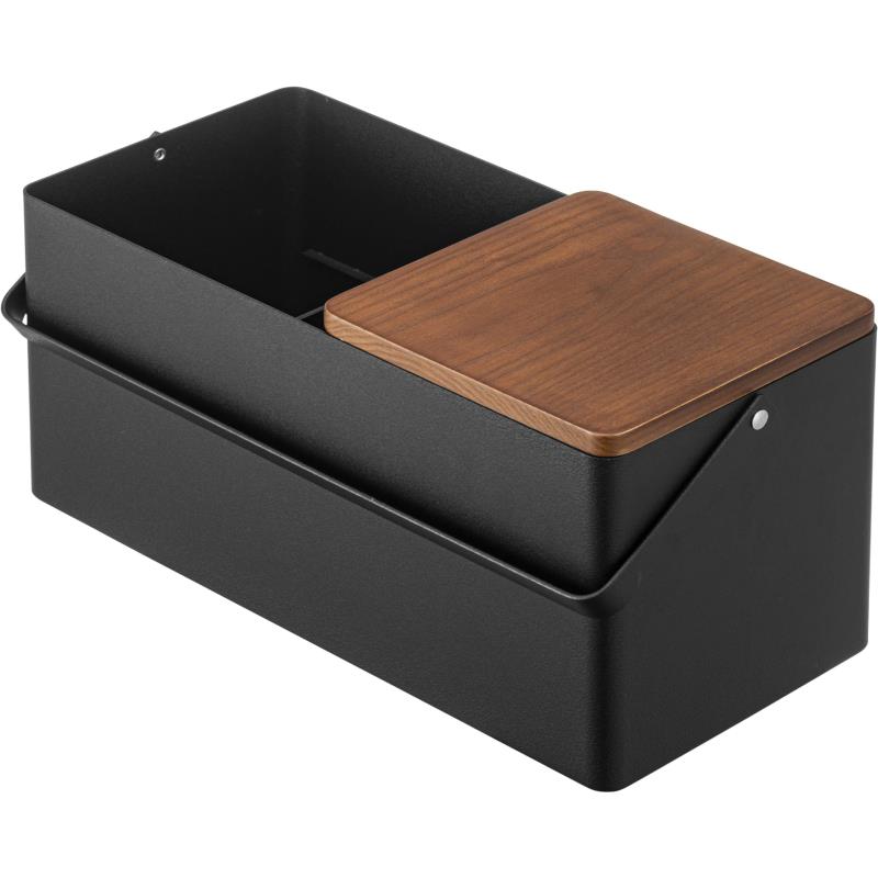 山崎実業(Yamazaki) メイクボックス ブラック 約W31XD15（取っ手含む）XH15.5cm タワー 持運びできる ハンドル付き 5454