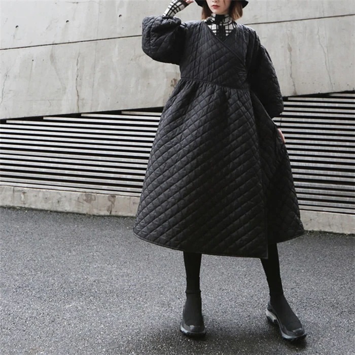 ロング中綿コート 綿入れロング丈冬服 レディースアウター 手触り良いふわふ