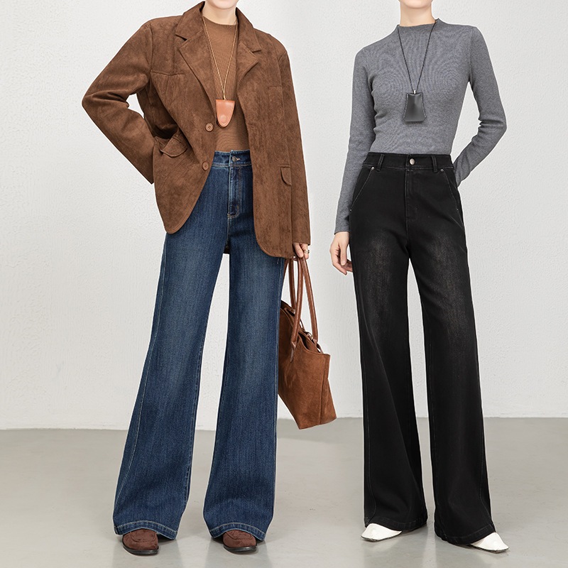 ハイウエストでわずかにフレアなレディース ジーンズ2025 年秋の新作スタイル4 方向ストレッチルーズフィットスリムなウォッシュ加工のトラウザーズスタイル番号 8197 をお探しなら...