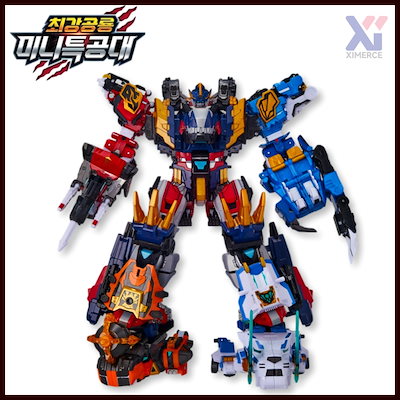 韓国トイ　　レックスカイザー 最強恐竜ミニ特攻隊7レックスカイザー合体変身ロボット玩具
