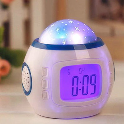 目覚まし時計 大音量 光 起きれる LED スター柄 投影...のサムネイル