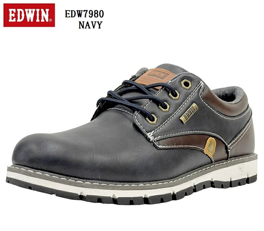 (エドウィン)EDW7980 EDWIN メンズ カジュアルシューズ EDW7970後継モデル 軽量設計 クッション性のあるインソールを使用 幅広 防水 防滑