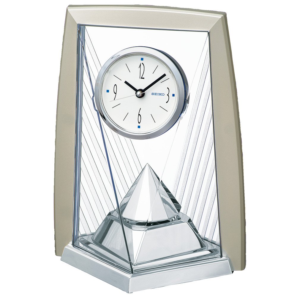 セイコー クロック 置き時計 アナログ 回転飾り 薄金色 パール BY423S SEIKO