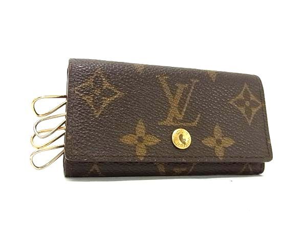 LOUIS VUITTON ルイ ヴィトン キーケース ミュルティクレ4 M62631 ブラウン系 モノグラム ユニセックス 4連 ゴールド金具【本物保証】