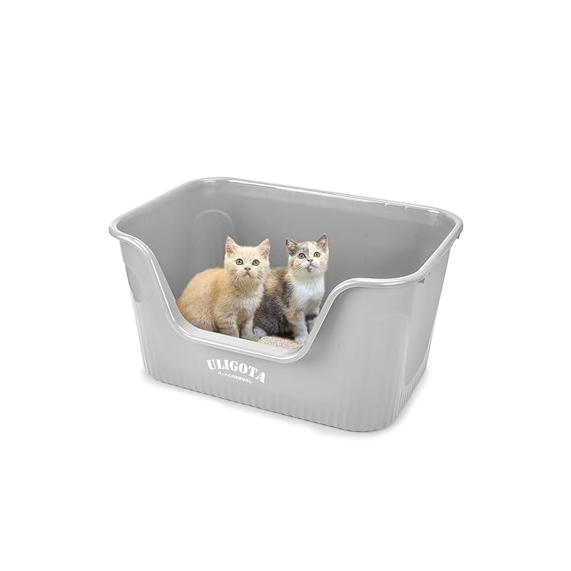 超大型猫用トイレ 猫 トイレ オープンタイプ 大きい猫 多猫 猫用トイレ本体 簡単掃除 清潔 ねこ トイレ 大きい 飛散防止 一体成形 幅64奥45高33cm【入り口までの高さ】14.4cm