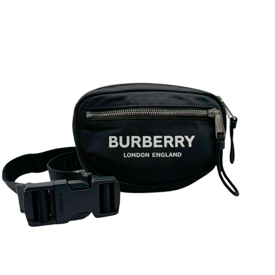 バーバリー BURBERRY ボディバッグ ウエストバッグ ナイロン ブラック シルバー ユニセックス n0541