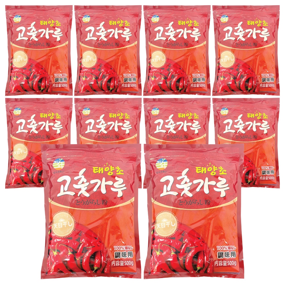 百年 粗挽き(キムチ用) 唐辛子粉 500g 10袋セット / 韓国 調味料 ヒャクネン とうがらし パウダー コチュカル 香辛料