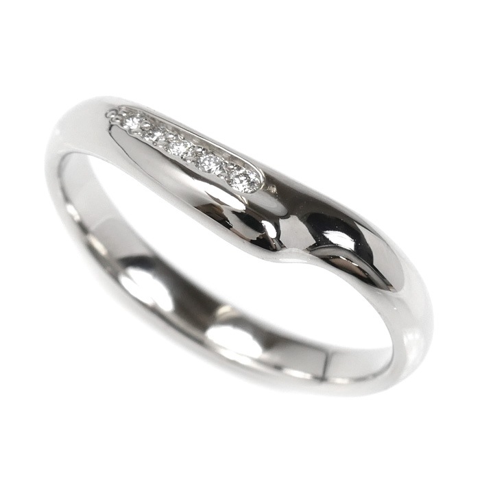 TIFFANY&Co. ティファニー Pt950プラチナ オープンハートバンド ダイヤ リング・指輪 15号 4.6g レディース 中古 美品 38,870円