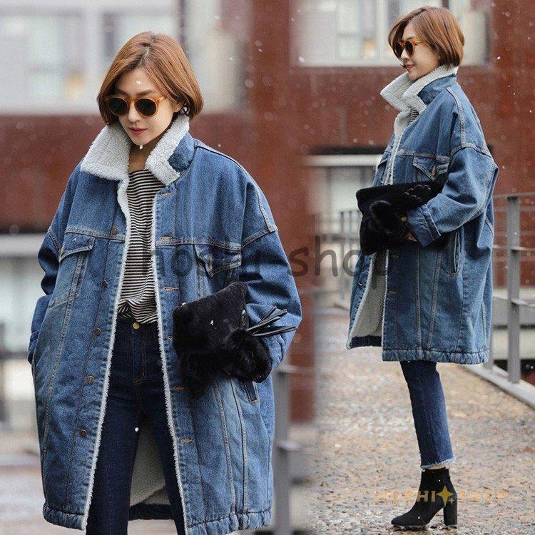 タイムセール デニムジャケット レディース デニムコート ジャケット 秋冬 大きいサイズ ボアジャケット 厚手 裏起毛 ミディアム丈 デニムコート 防寒 アウター 新作デニムジャケット レディース2枚