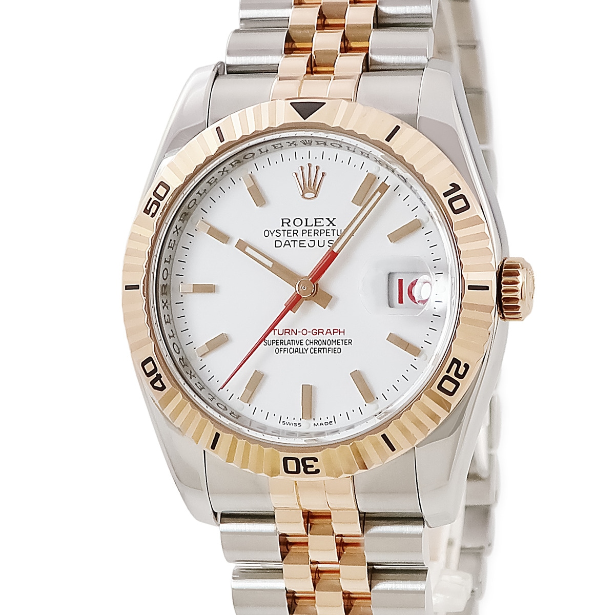 デイトジャスト ターノグラフ 116261 F番 自動巻き メンズ OH済み F番 K18PG×SS コンビ 回転ベゼル ジュビリー 3年保証