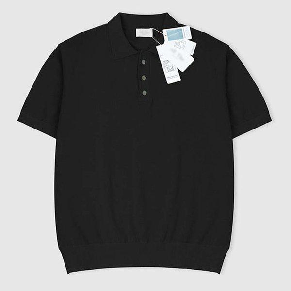 メンズ ソリッド ボタン カラーネック 半袖ニット AT-KNH-Q001_3