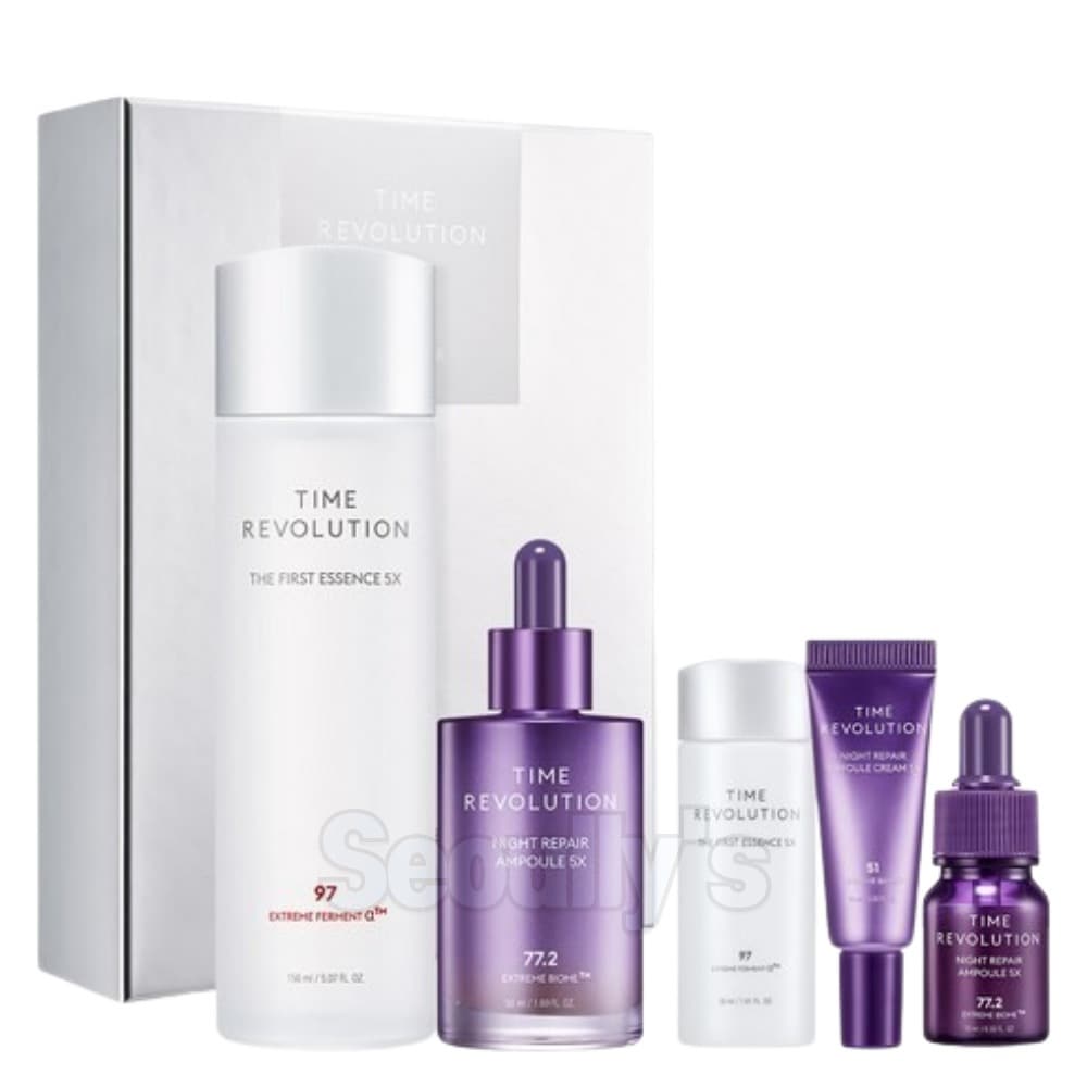 タイムレボリューション 5X 2種 企画 スキンケア セット (エッセンス + アンプル)