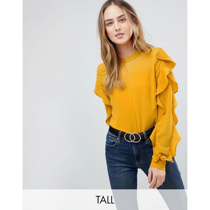 ワイ エー エス レディース トップス ブラウス・シャツ【Y.A.S Tall Sufia Ruffle Side Blouse】Ye yellow ワイ エー エス レディース トップス ブラウス・シャツ【Y.A.S Tall Sufia Ruffle Side Blouse】Ye yellow