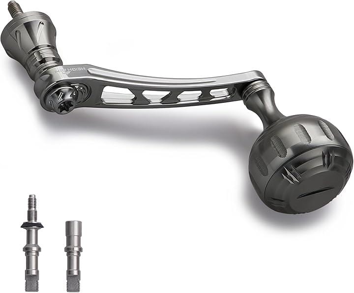 65-70mm可変 リール ハンドル 35/38mm ノブ搭載 シマノ ダイワ 通用 スピニングリール Chrysant Series 501(35mmノブ -1 搭載 - ガンメタル)