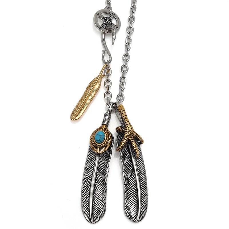 ダブルフェザーネックレス [ct050]