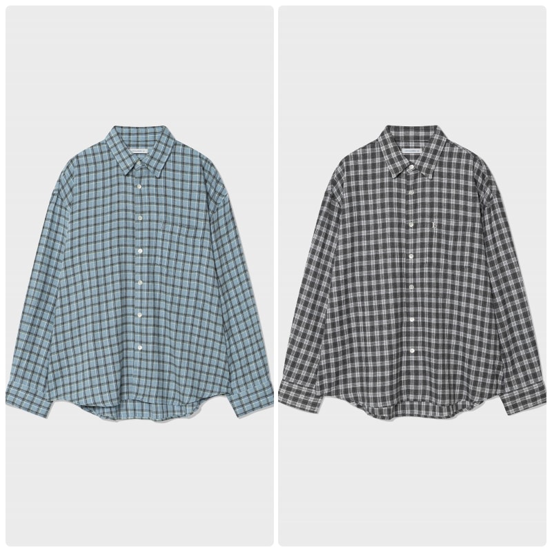 【LOW CLASSIC】 25FW OVERSIZED FLANNEL SHIRT : 2COLORS