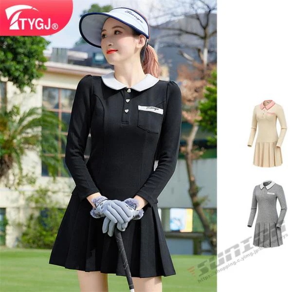 ゴルフウェア レディース ゴルフ ドレス ワンピース 丈長め ゴルフ スカート かわいい おしゃれ 新作