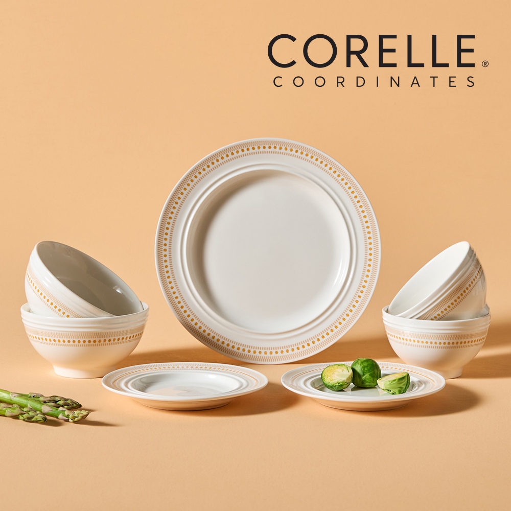 ローズモント セラミック ディナーウェアセット 7点 アイボリーオレンジ