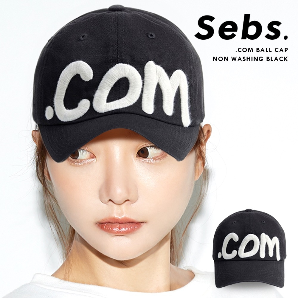 Sebs .COM BALL CAP NON-WASHING ブラック 帽子 キャップ メンズ レディース 深め つば長 つばが長い 人気 ブランド ファッション 綿 コットン100%