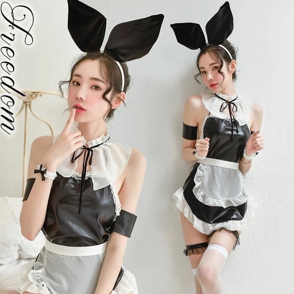 バニーガール バニー バニーちゃん うさ耳 メイド エプロン コスプレ コスチューム 衣装 セクシー 制服 キャバ パーティー イベント ハロウィン クリスマス インスタ 撮影 アイドルエプロン＆ガ