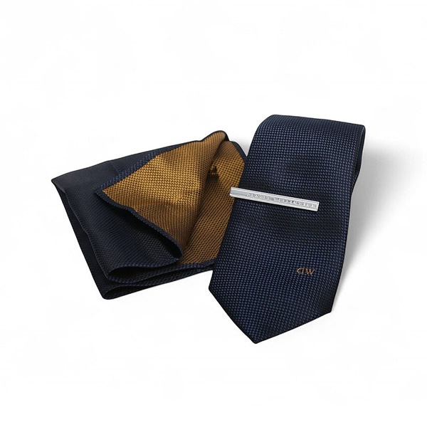 ネクタイ＆チーフ＆タイバー 3点セット DW02800001 NAVY