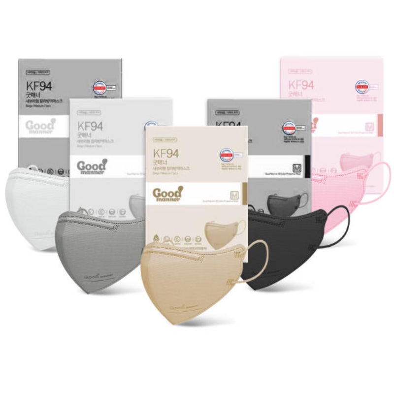 [公式販売店] Good Manner 韓国マスク KF94 鳥のくちばし型 5色 M,L - 100個
