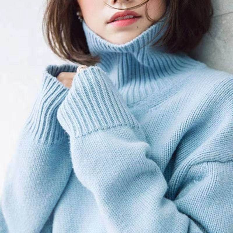 タートルネック リブ ニットセーター トップス セーター ミディアム丈 袖あり 長袖 ハイネック 襟付き リブニット ニット かわいい 大人可愛い シンプル カジュアル 大人 おしゃれ ルーズ 春 秋