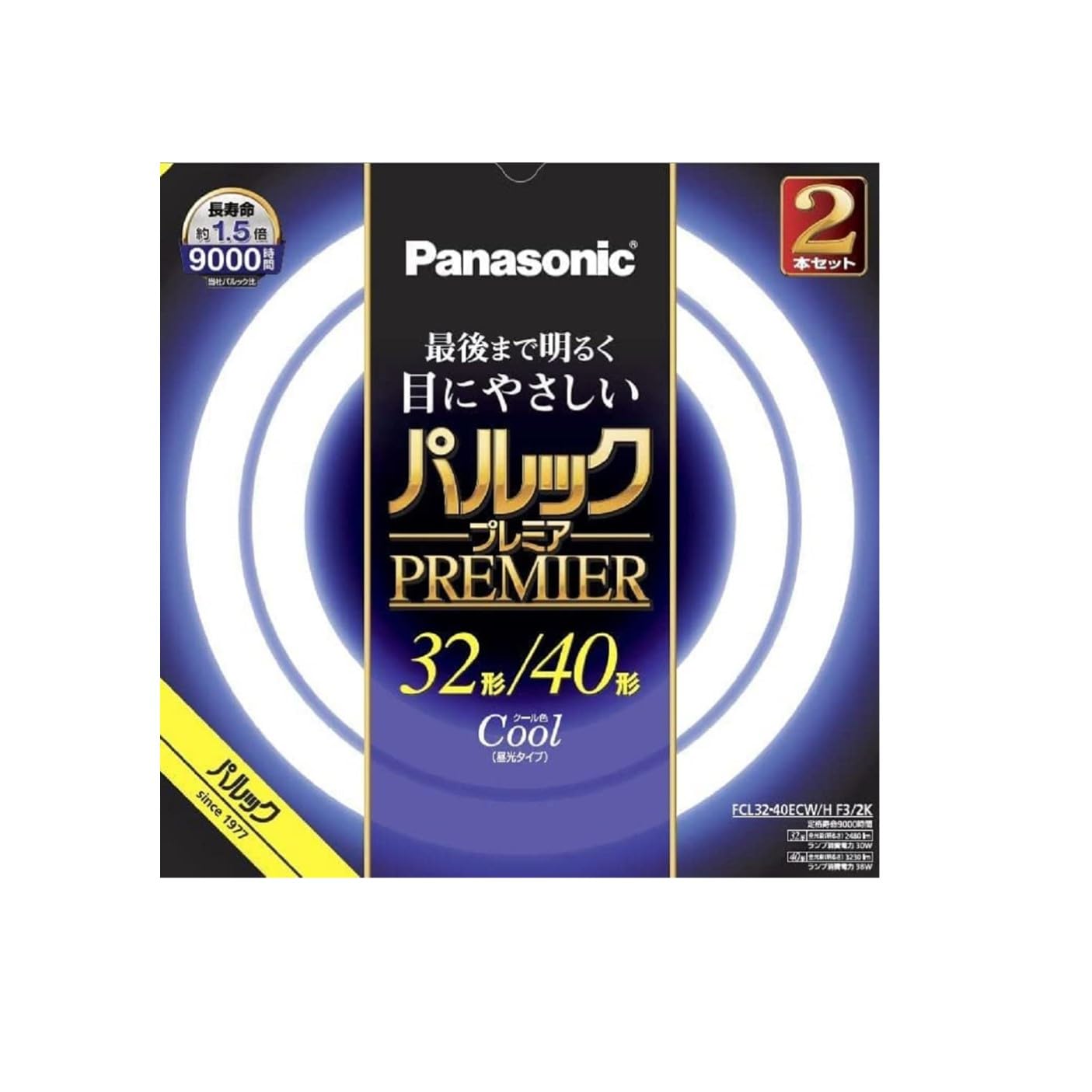 パナソニック 蛍光灯丸形 32形 40形 2本入 クール色 パルック プレミア FCL3240ECWHF32K 5,064円