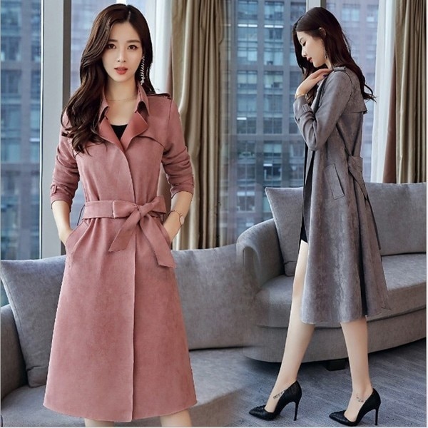 トレンチコート レディース トレンチ ロング丈 秋 コート 折り襟 通勤 チェスター ロングコート おしゃれ アウター スプリングコート ベルト付き